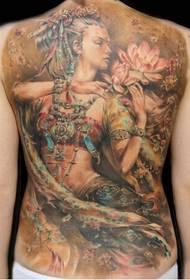 გოგონა უკან ლამაზი ლამაზი ალტერნატიული ყვავილი ფერია tattoo სურათი