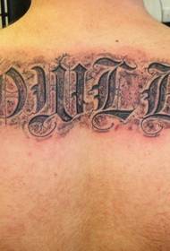 férfi egyszerű levél tetoválás a hátán