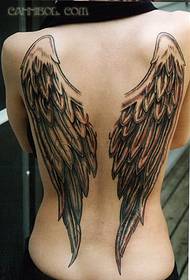 Alle er en engel med vinger: en vakker englevinger tatovering på baksiden