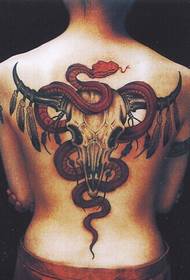 cailíní ar ais pictiúr clasaiceach caorach tatú tattoo ceann python