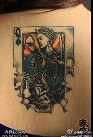Zadná farebná hracia karta s tetovaním