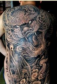 osobná móda samec plná späť dominujúce drak tetovanie vzor obrázok