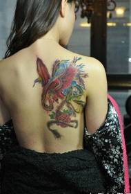 skönhet tillbaka vacker vacker färg Phoenix tatuering mönster bild
