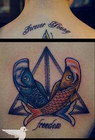 bakfärg Fiskarna tatuering mönster