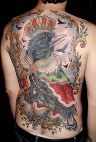 személyes divat teljes hátsó klasszikus gyönyörű nagy varjú tetoválás kép