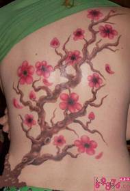 indietro bella bellissima foto di tatuaggi di fiori di ciliegio