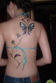 skønhed tilbage sommerfugl tatovering billede billede