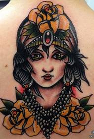 Tattoo Pavilion რეკომენდაციას უკანა სილამაზის პორტრეტების ტატუირების ნიმუშს წარმოადგენს