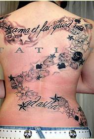 super person fashion full back classic letter tattoo ຮູບແບບຮູບຊົງ