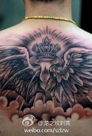 Efterkant Crown Angel Wings Tattoos wurde dield troch de Tattoo Hall