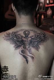 Back angel wings tattoo pattern