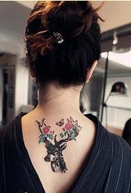 női hátsó divat antilop tetoválás minta képet