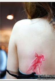 Goldfish Tattoo Model: Back Red Goldfish me ngjyrë Modeli Tattoo