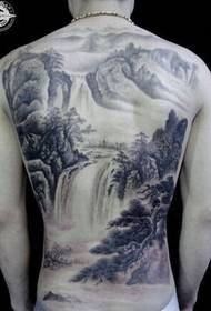 Chicos vuelven hermoso paisaje blanco y negro pintura paisaje tatuaje