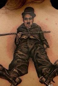baya hali fashion Chaplin tattoo Tsarin zane don jin daɗin hoton