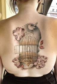 moda seksi femra e zogjve kafaz zogjsh model tatuazh