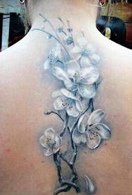 Le ragazze europee appoggiano una bella foto di un tatuaggio di pesca bianca