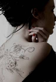 обратно красива секси абстрактна татуировка картина снимка