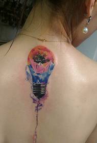 personalitate femeie înapoi bine arata Culoare bec lumina ilustrare tatuaj