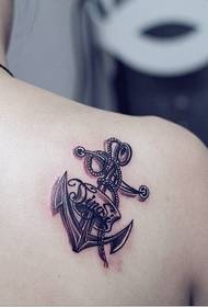 magandang personalidad Nice anchor tattoo pattern ng larawan