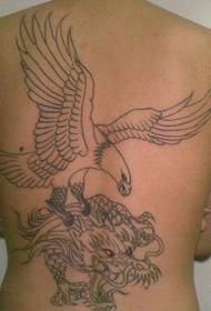 retro eagle back tattoo picture