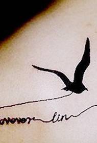 azụ seagull English tattoo picture