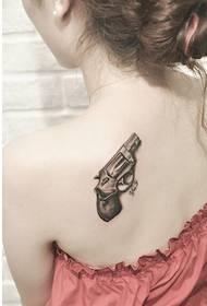 beauty back beautiful fashion good pistol tattoo pattern picture