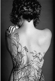 sexy girl back fresh and nice little tree tattoo picture
