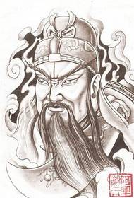 Guan Gong miesten tatuointikuva, joka symboloi miesarvoa