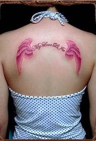 fashion beautiful girl back good-looking wings tattoo picture picture