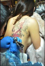 beauty back phoenix totem tattoo ຮູບພາບຂະບວນການ
