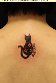 szépség vissza klasszikus divat totem macska tetoválás kép