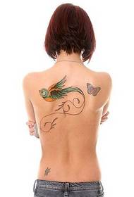сексуальная женщина назад красивая симпатичная картина картины татуировки птицы