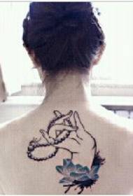 girl back look good hand-painted bead tattoo picture