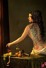 Fascinating beauty back personality tattoo