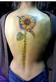 ženska leđa prekrasna prekrasna japanska slika tetovaža suncokreta