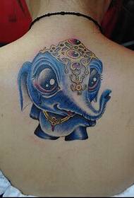 момичета назад красива сладка картина татуировка слон