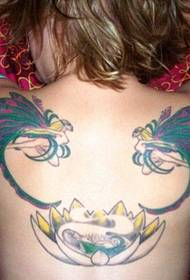 tytöt takaisin muoti riikinkukko enkeli tatuointi kuva kuva