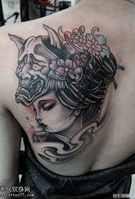 pola tato geisha warna mburi