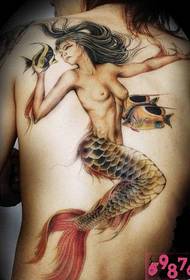 photos de tatouage sirène dos hommes