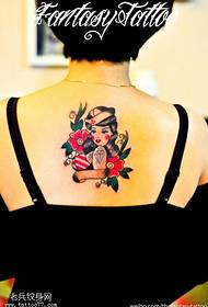 Pola tattoo gadis warna deui