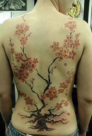 boys back beautiful and fresh blooming plum tree tattoo picture