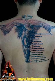 vleugels spreiden engel tattoo patroon