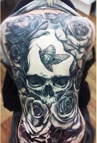 мӯд занона ҷинсӣ пушти пурра бархост сурати skullHead тасвири tattoo