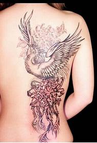 sexy beauty back phoenix nga parisan sa litrato sa tattoo
