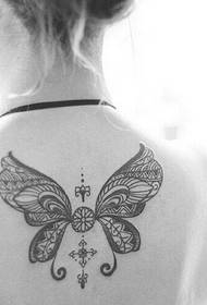 Girl's back fashion totem tattoo