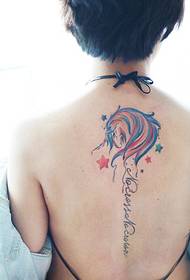 ragazza indietro Rainbow Unicorn Tattoo Picture