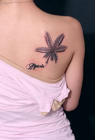 szépség hátsó divat szép megjelenésű marihuána levél tetoválás kép