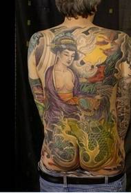Ragazzi europei indietro classico classico bellissimo tatuaggio foto di calamari