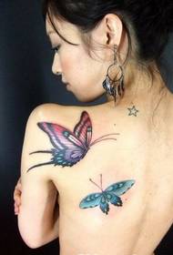 Létající motýl sexy zadní tetování ilustrace